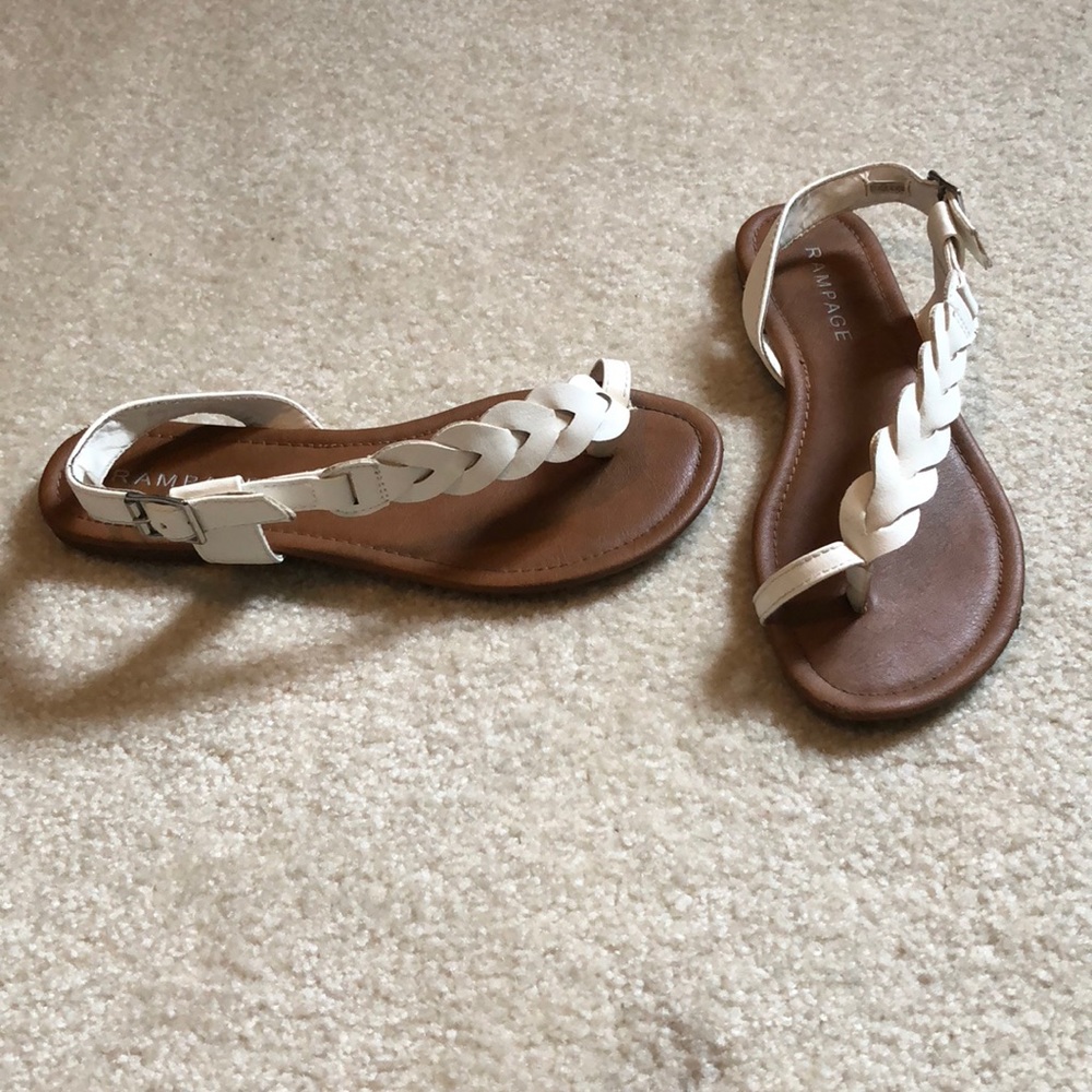 Rampage White Braided Sandals